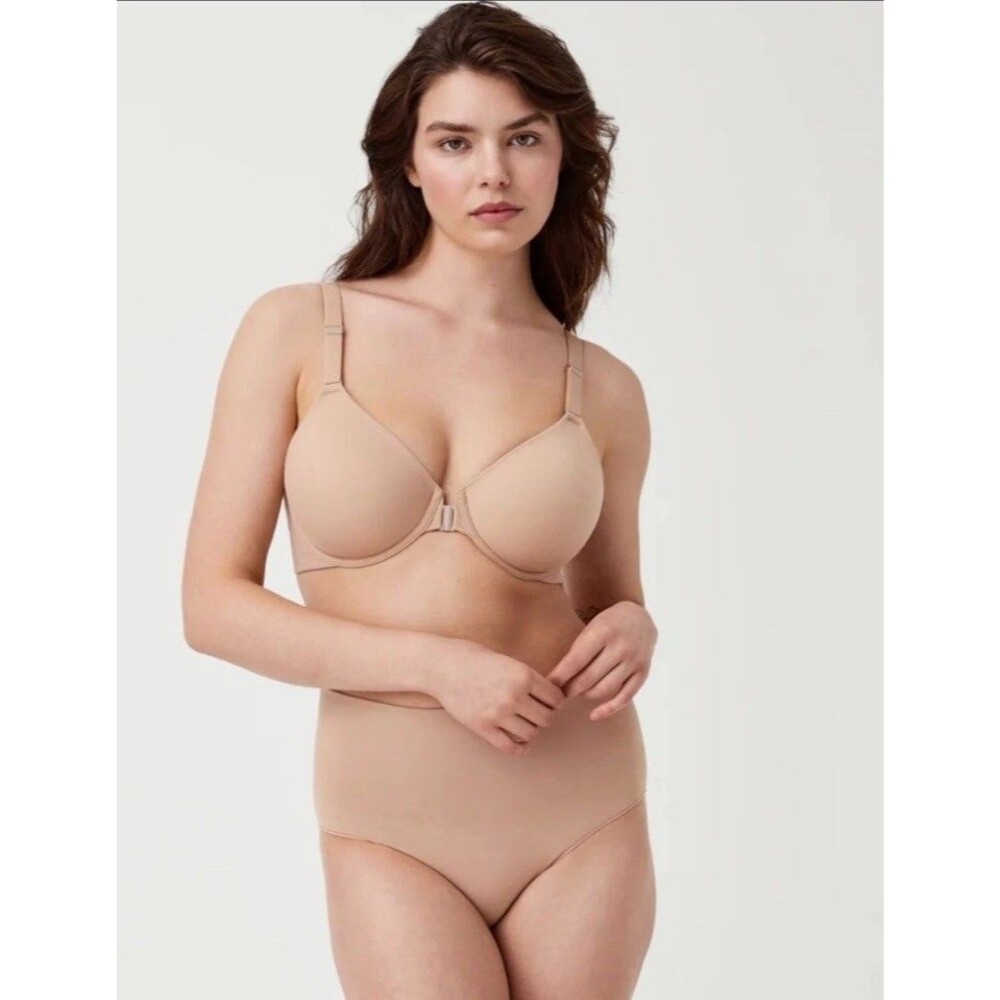 Spanx 34DDD Bra-llelujah! br Adjustable Unlined Full Coverage Bra Beige Front